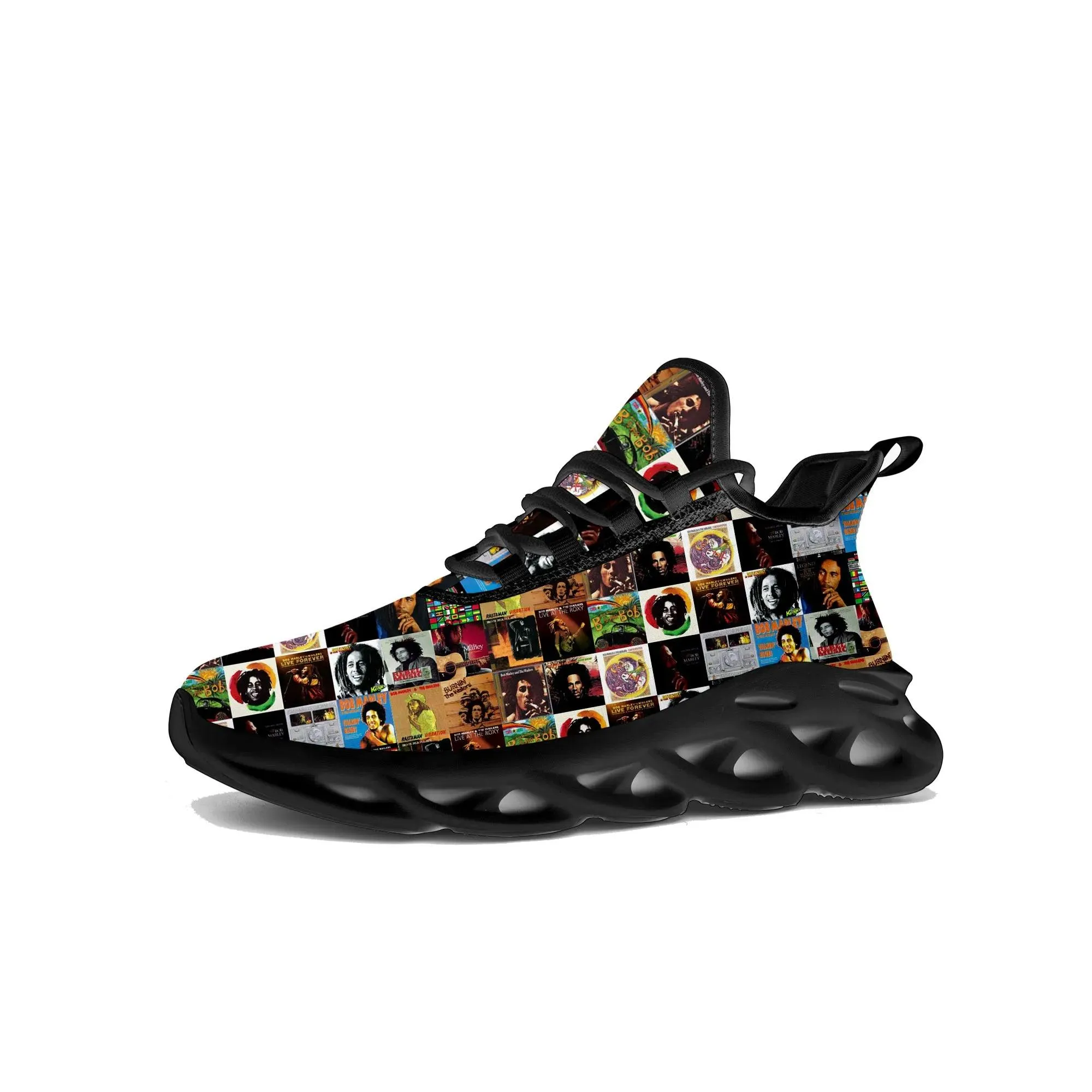 Reggae Rock Music Star Bob Marley Flats Sneakers Mens Womens Sports Running Shoe Sneaker Lace Up Mesh Footwear Tennis Shoe