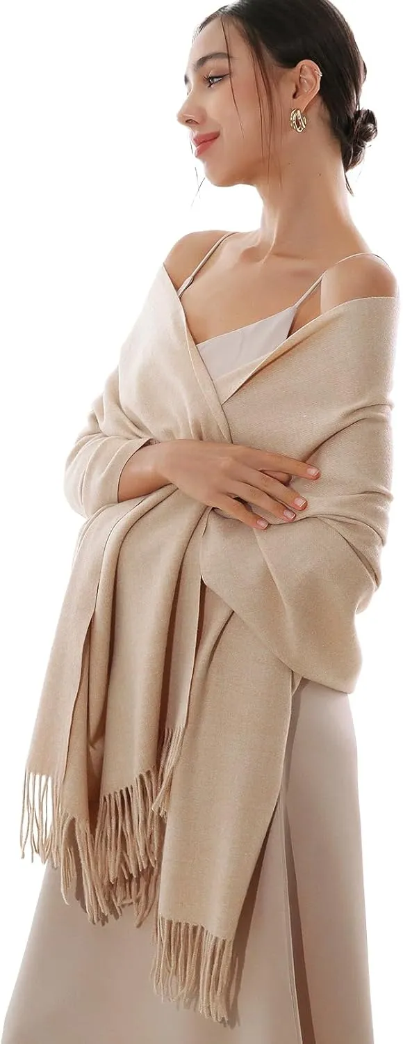 RIIQIICHY Winter Scarfs for Women Pashmina Shawls Wraps for Evening Dresses Large Warm Soft Scarves