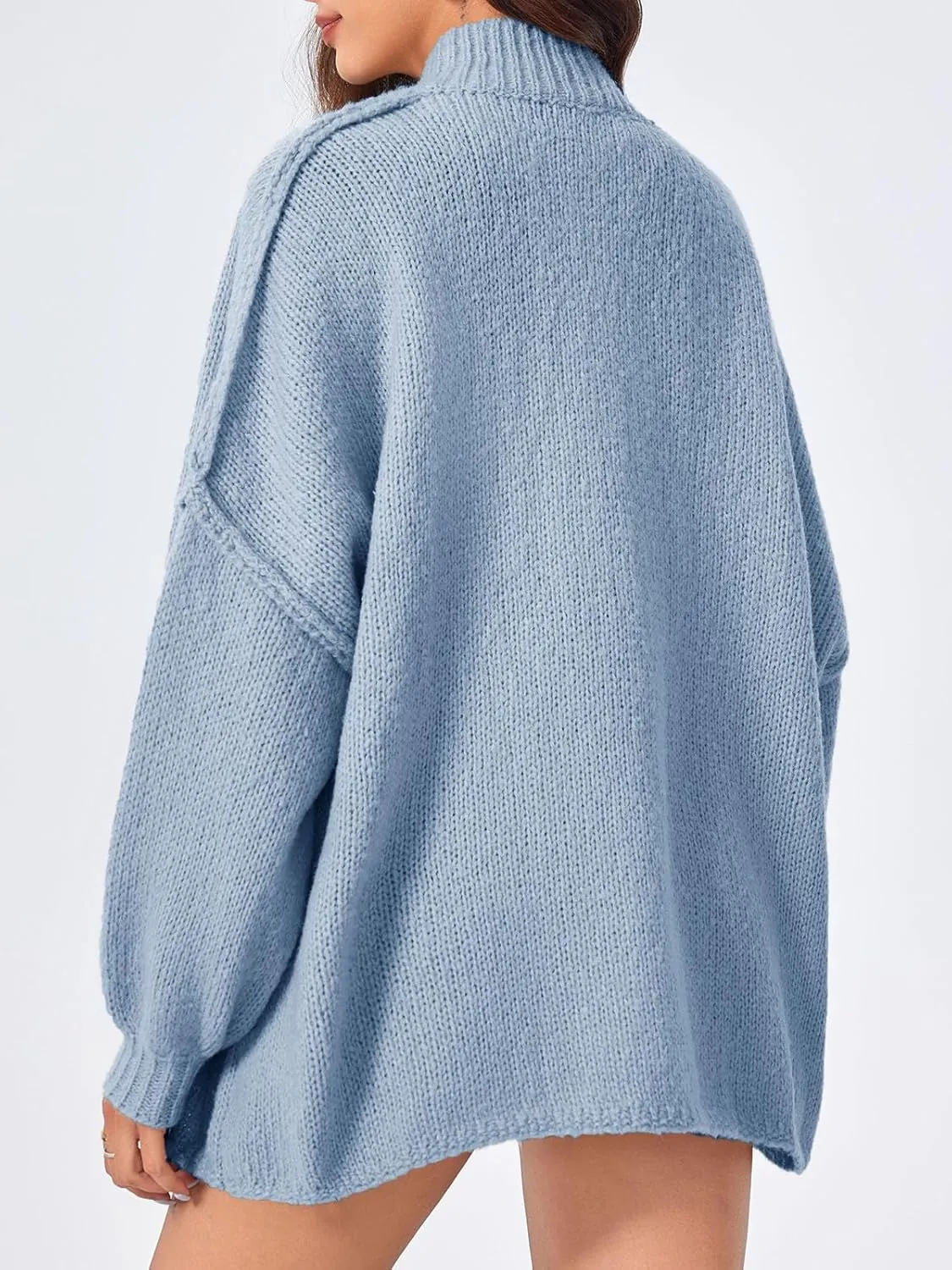 Saodimallsu Womens Oversized Cardigans Long Lantern Sleeve Button Down Chunky Knit Loose Fall Sweater Coats