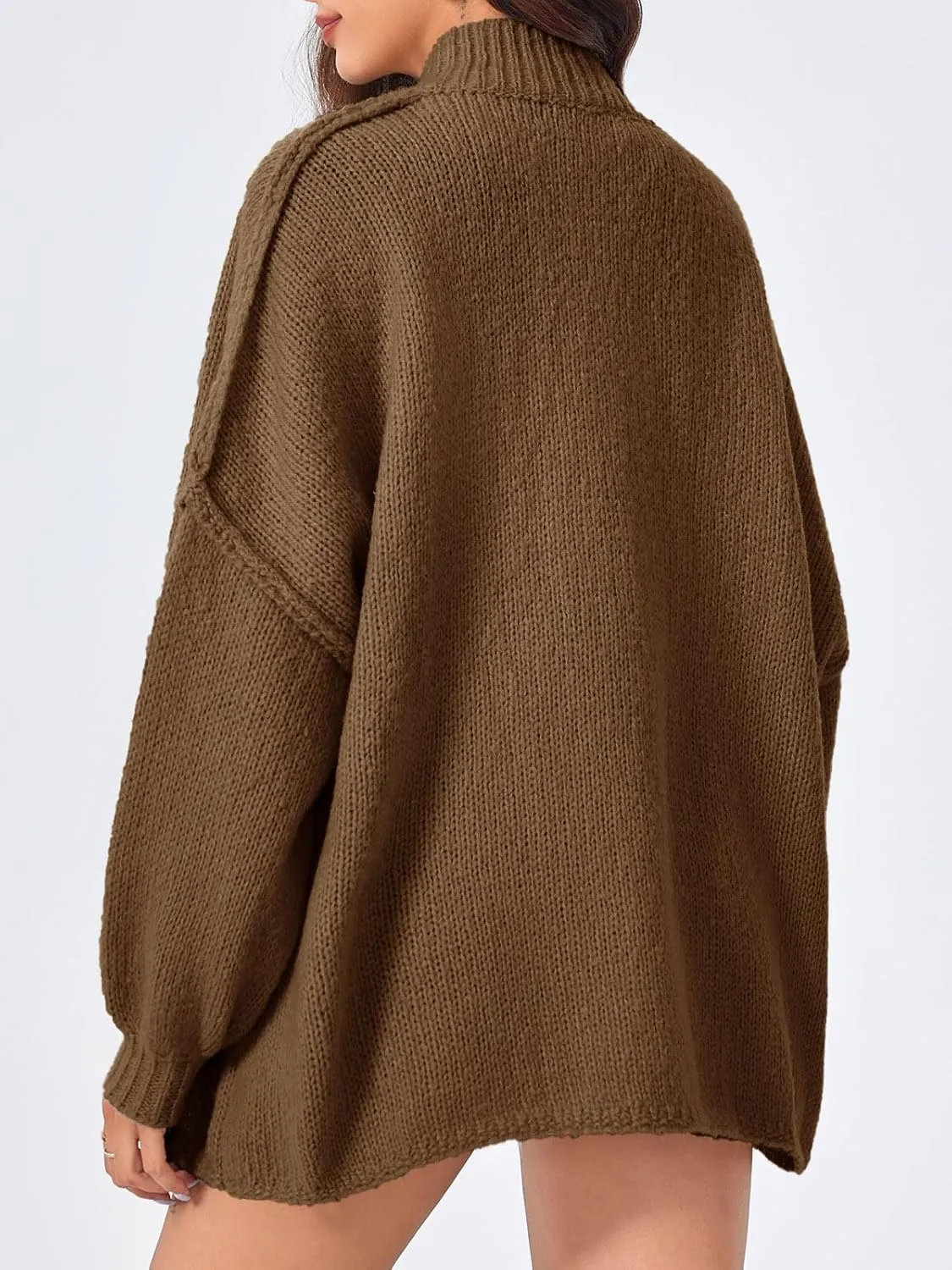 Saodimallsu Womens Oversized Cardigans Long Lantern Sleeve Button Down Chunky Knit Loose Fall Sweater Coats