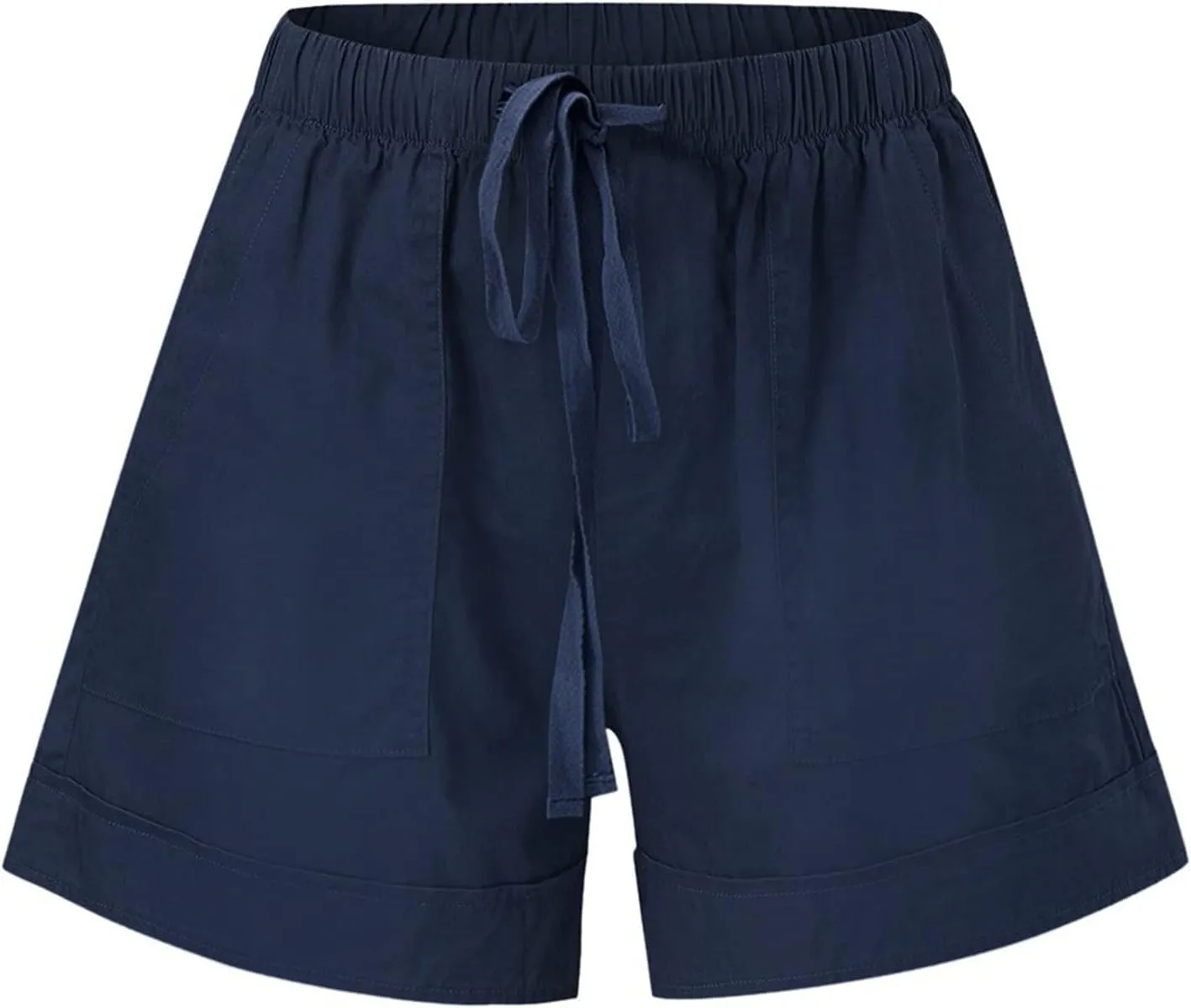 SHAOBGE Plus Size Linen Pants for Women Splice Comfy Waist Pants Shorts Loose Elastic Pocketed Trendy Pants for
