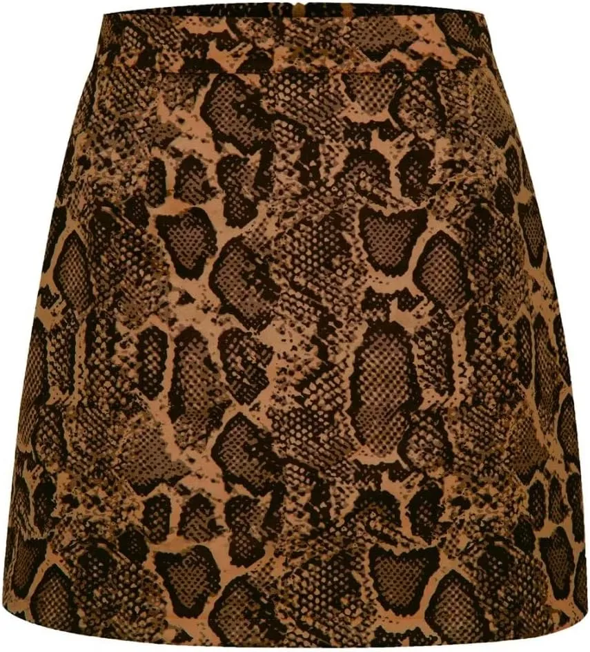 Sheface Women's Faux Suede Wrap Hip Short Skirt High Waist Zipper Side Split A-Line Mini Bodycon Skirt