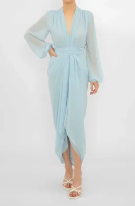 Sky Blue Modern Love Waterfall Dress by Carla Zampatti