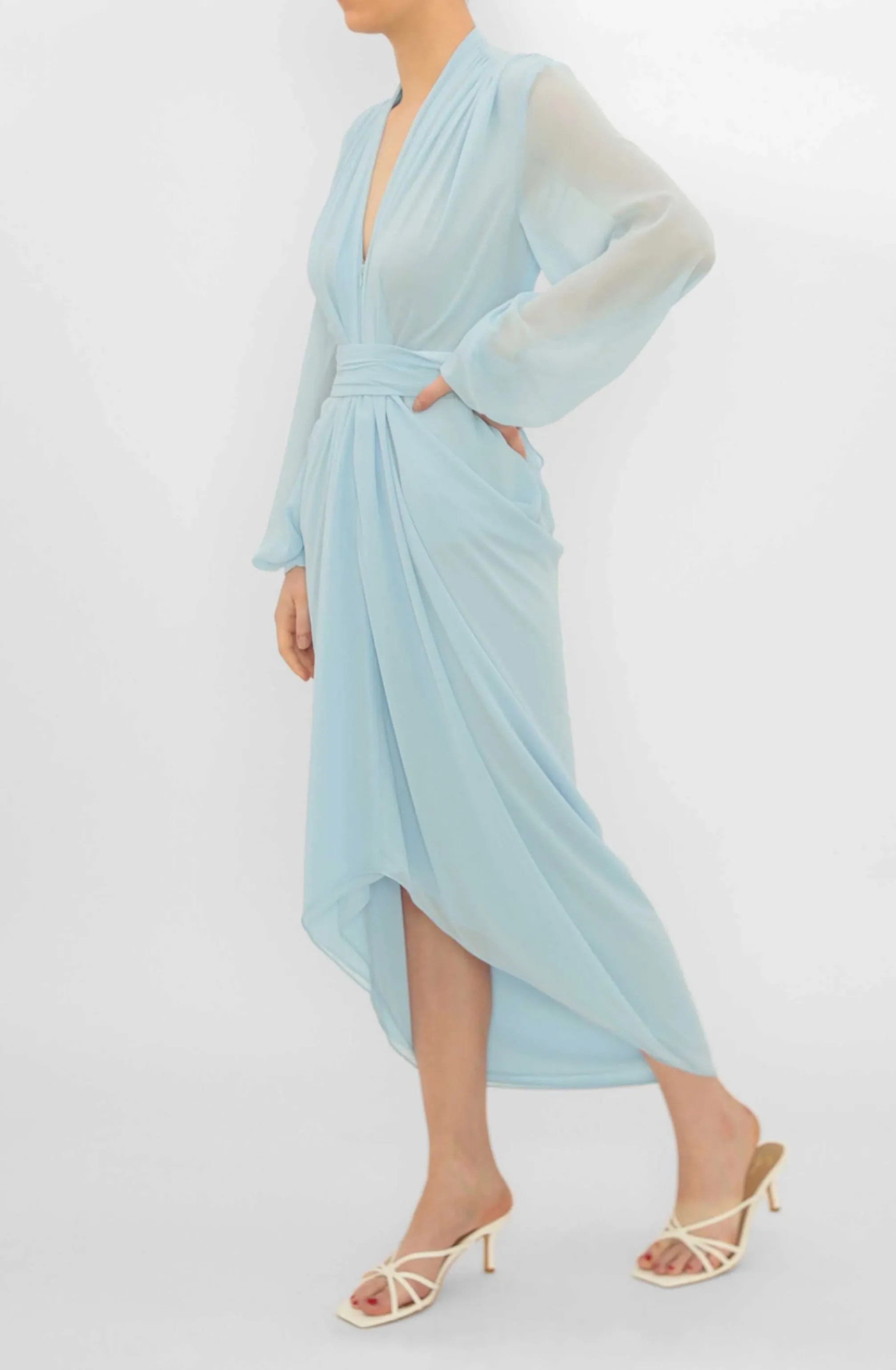 Sky Blue Modern Love Waterfall Dress by Carla Zampatti