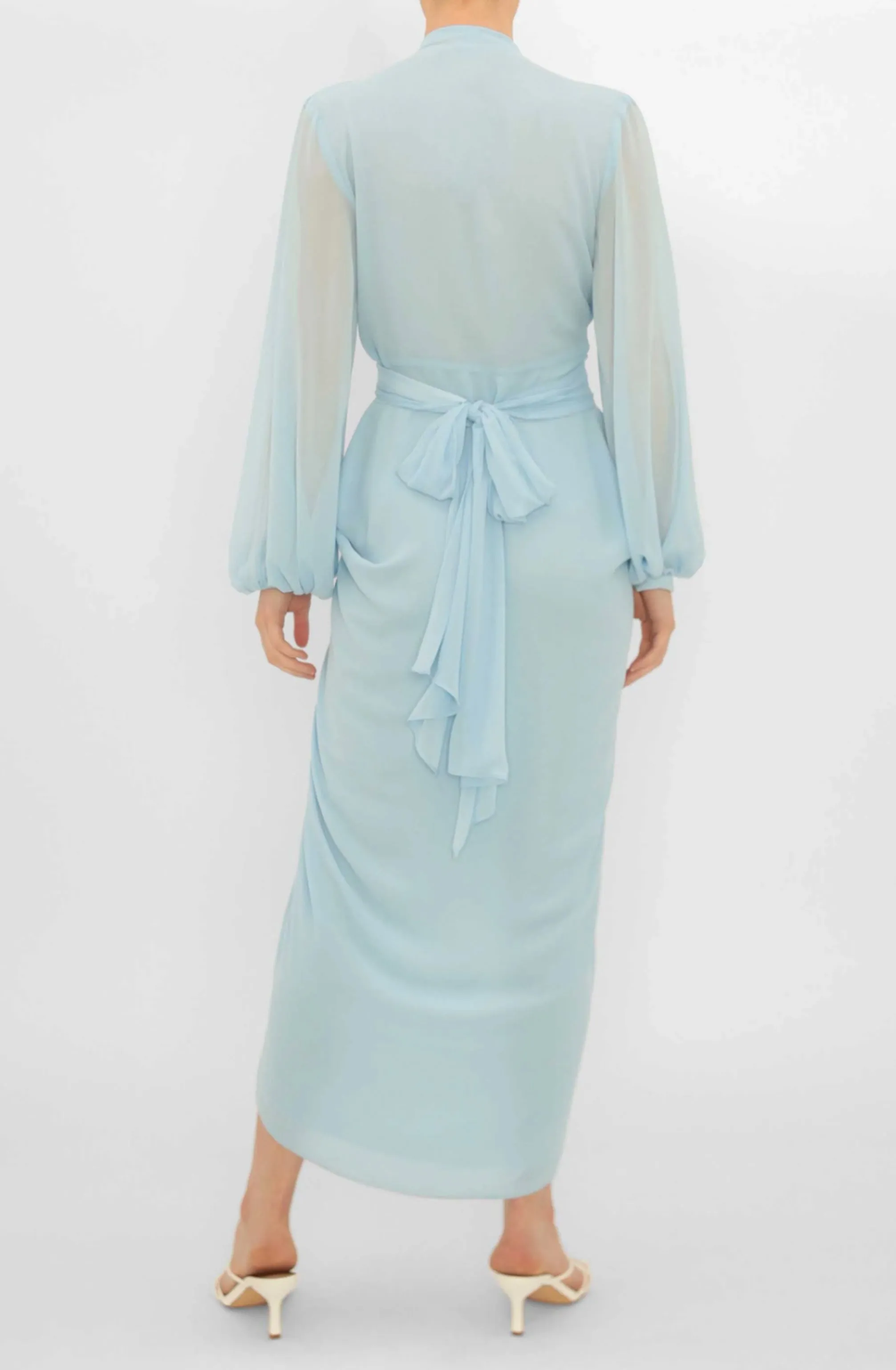 Sky Blue Modern Love Waterfall Dress by Carla Zampatti