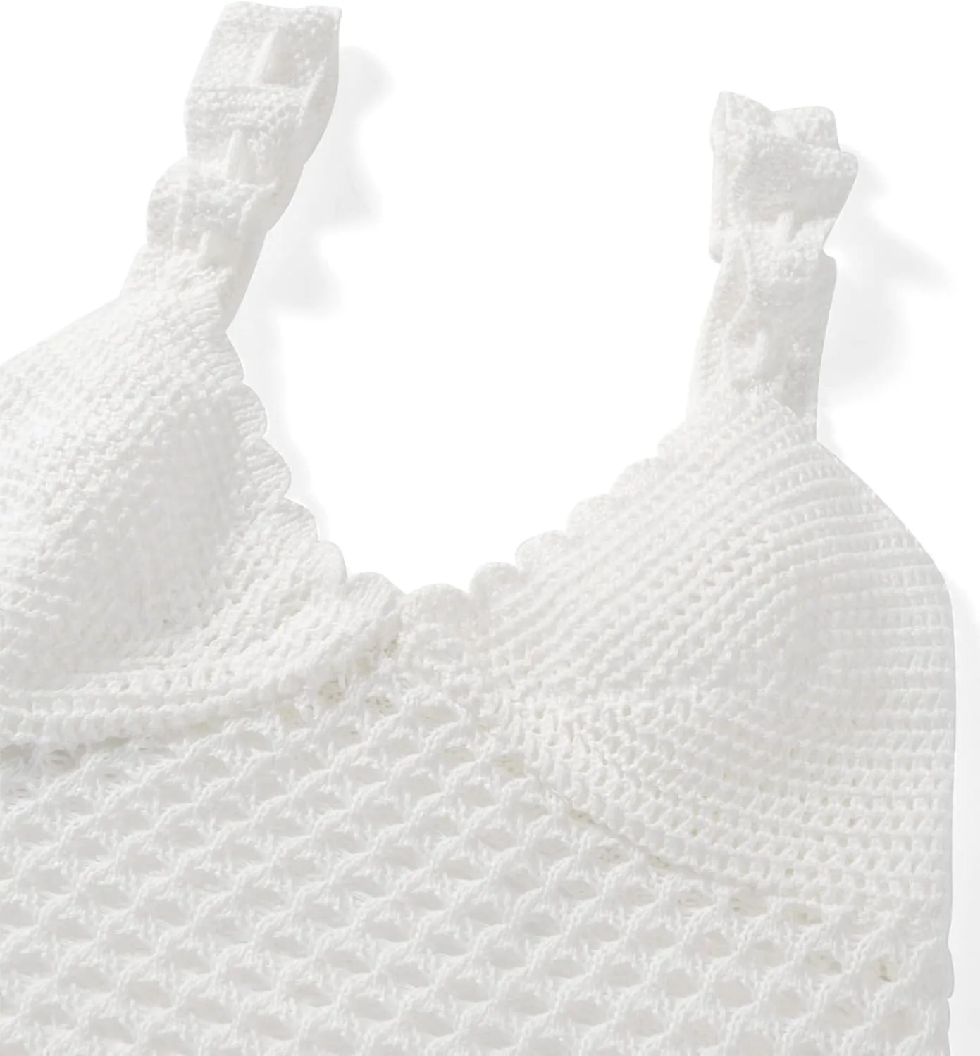 Sunloudy Women 2Pcs Crochet Knit Skirt Set Tube Crop Top   High Waist Bodycon Skirt Cover Up Beachwear
