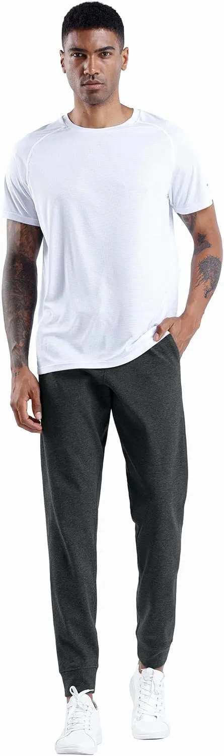 THE GYM PEOPLE Mens' Fleece Joggers Pants with Deep Pockets in Loose-fit Style