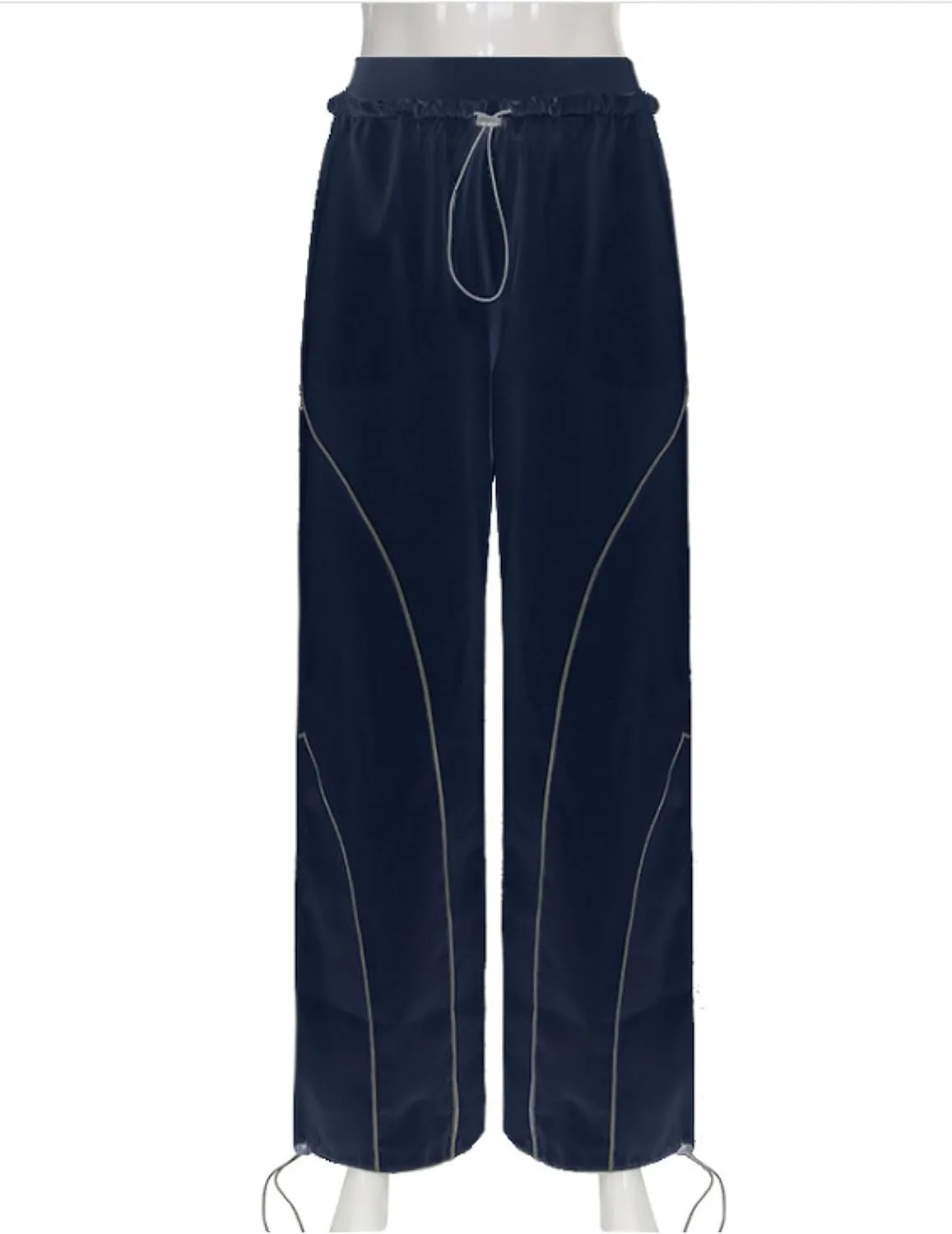 Zontroldy Cargo Pants Women Parachute Pants Y2K Baggy Casual High Waist Wide Leg Track Pants Streetwear